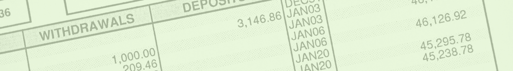 A section of an example bank statement.