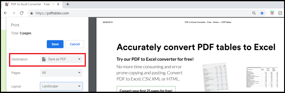 How To Save A Webpage As A Pdf Pdftables