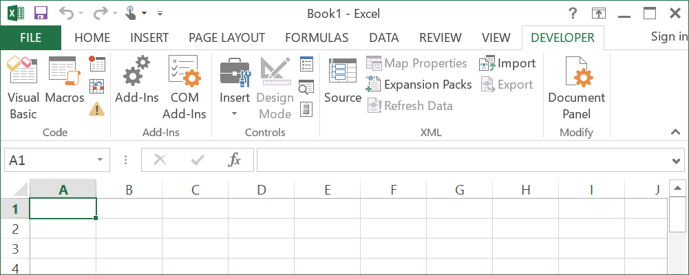 how do i get developer tab in excel