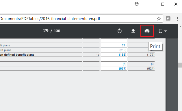 How to print a PDF in Google Chrome